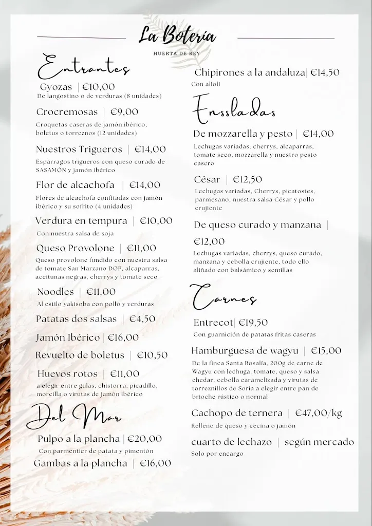 Menu_La Botería Huerta de Rey_Arauzo de Salce_image_1