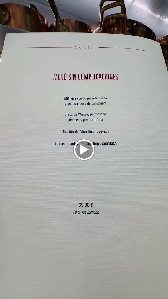 Menu_ARAHY RESTAURANTE_Arija_image_1