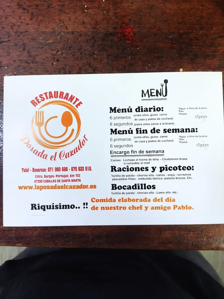 Menu_La Posada el Cazador_Arenillas de Riopisuerga_image_3