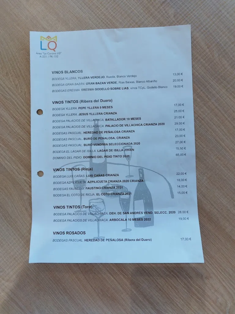 Menu_LA CORONA Restaurante - Area Las Quintanillas_Balbases Los_image_2