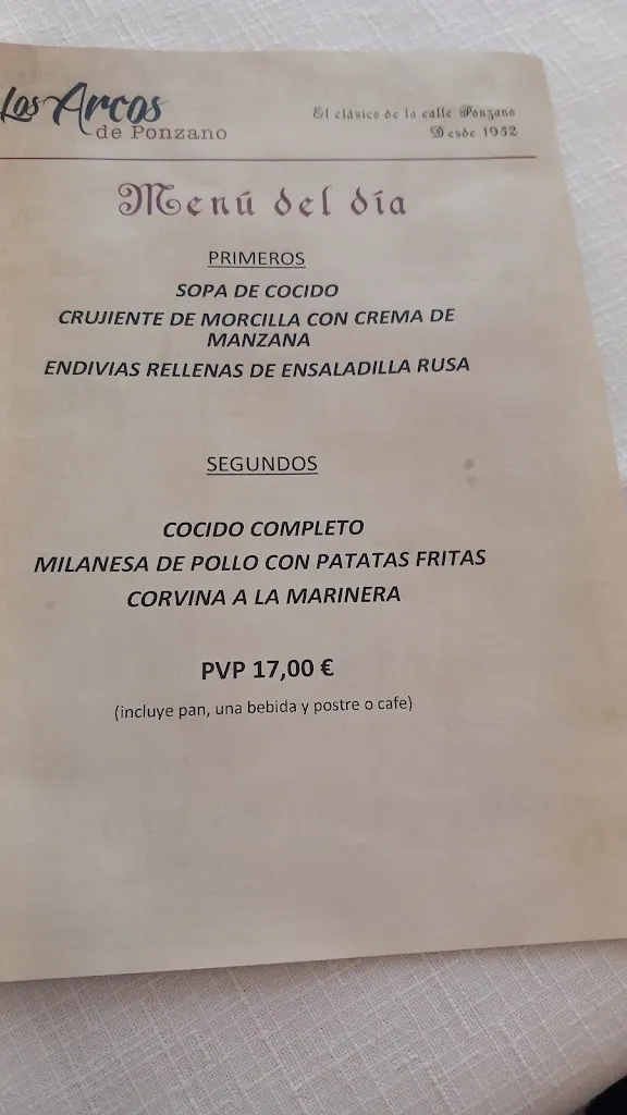 Menu_Restaurante Los Arcos de Ponzano_Arcos_image_2