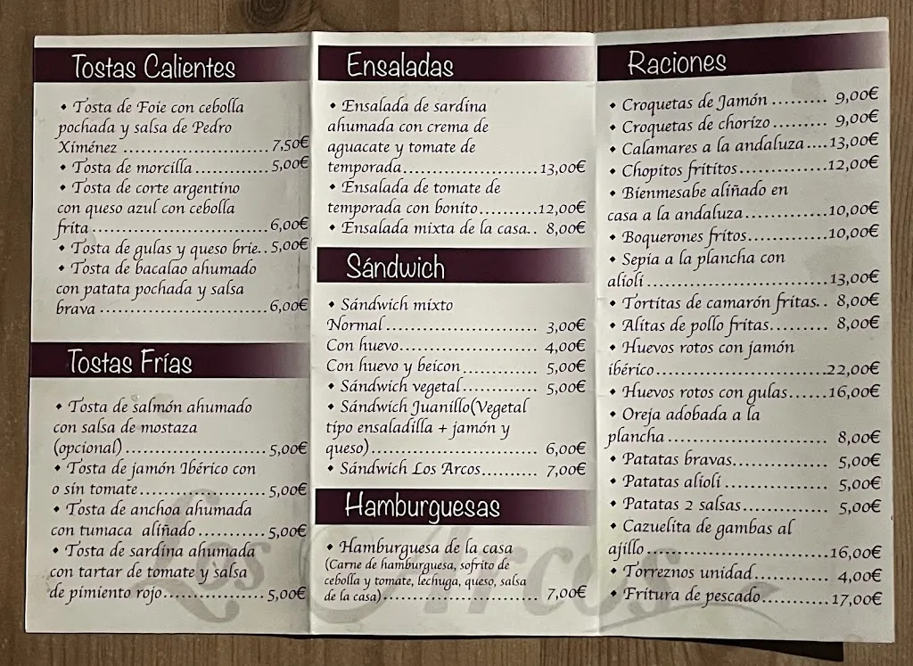 Menu_Cafetería Los Arcos_Arcos_image_1