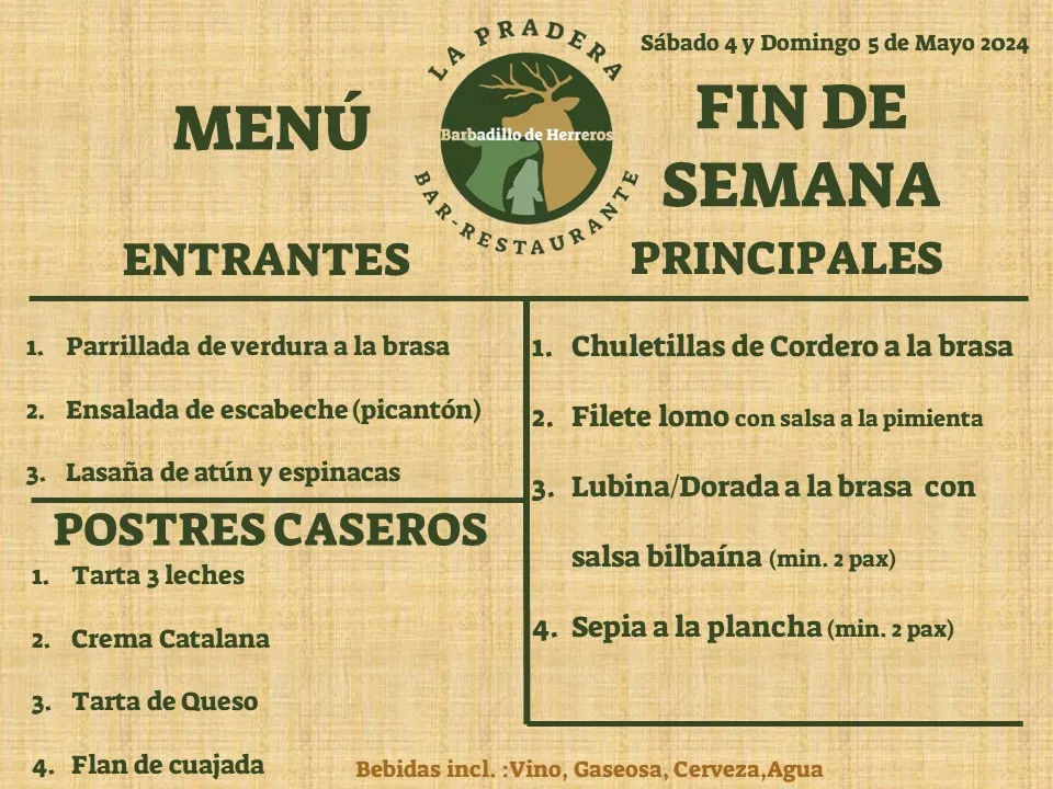 Menu_La Pradera Bar-Restaurante_Barbadillo del Pez_image_2