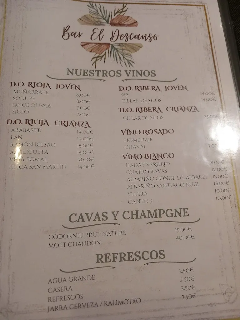 Menu_Bar El Descanso_Bañuelos de Bureba_immagine_2