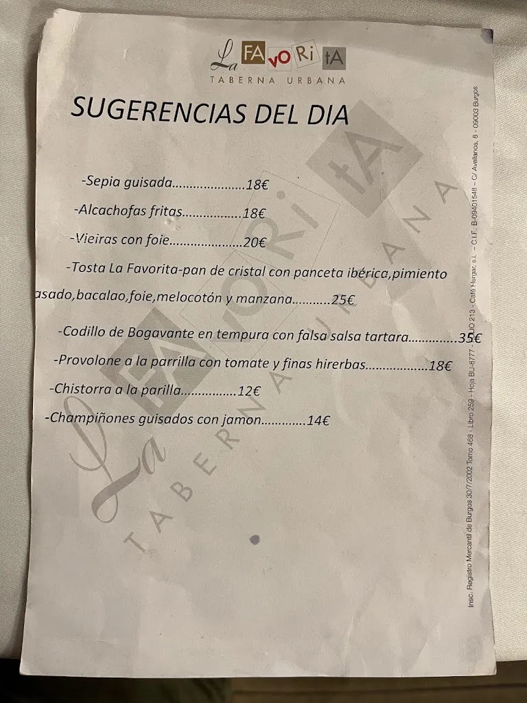 Menu_La Favorita Burgos_Burgos_image_2