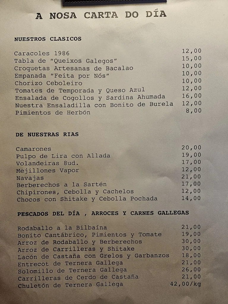 Menu_Los Caracoles Restaurante_Santiago de Compostela_image_1
