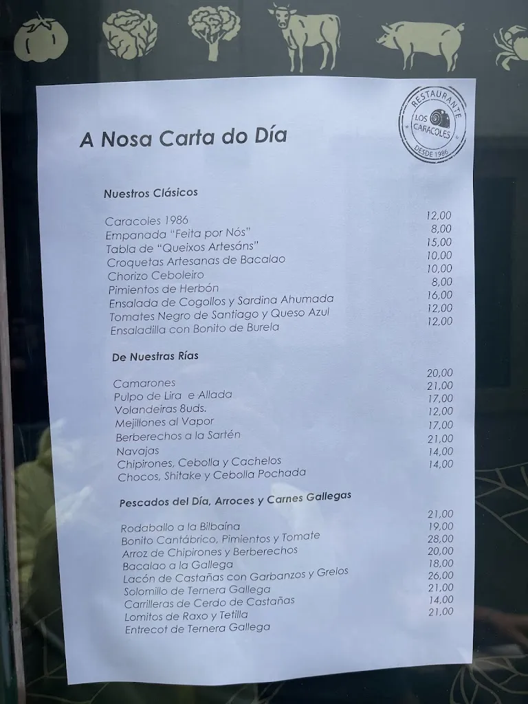 Menu_Los Caracoles Restaurante_Santiago de Compostela_image_3