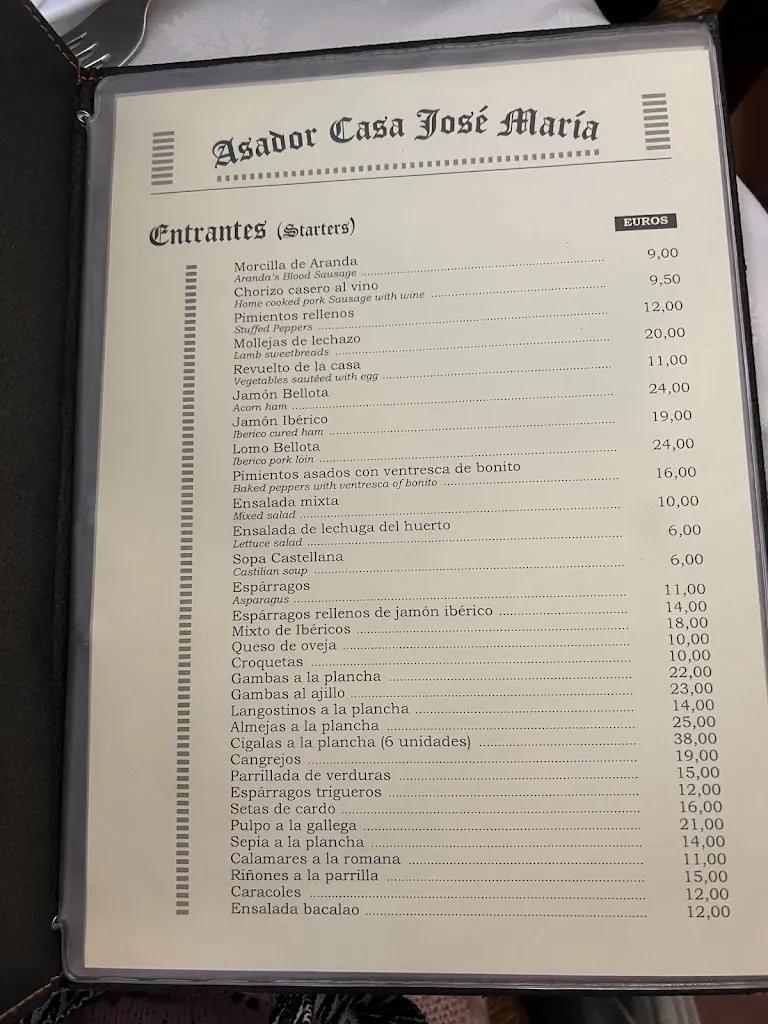 Menu_Asador - Restaurante Casa José María_Aranda de Duero_image_1
