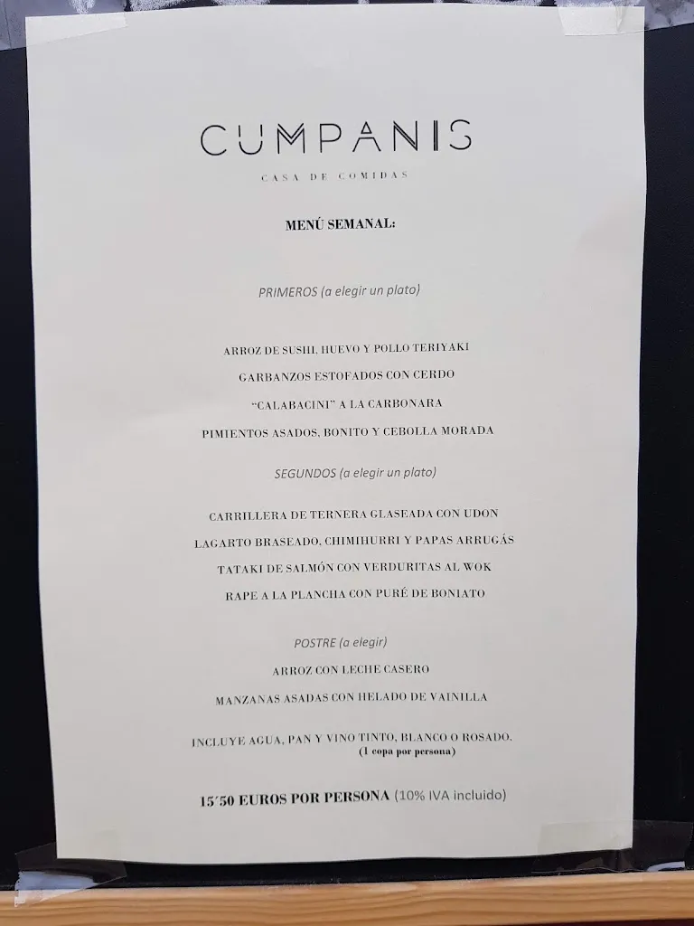 Menu_Restaurante Cumpanis - Casa de Comidas_Aranda de Duero_immagine_4