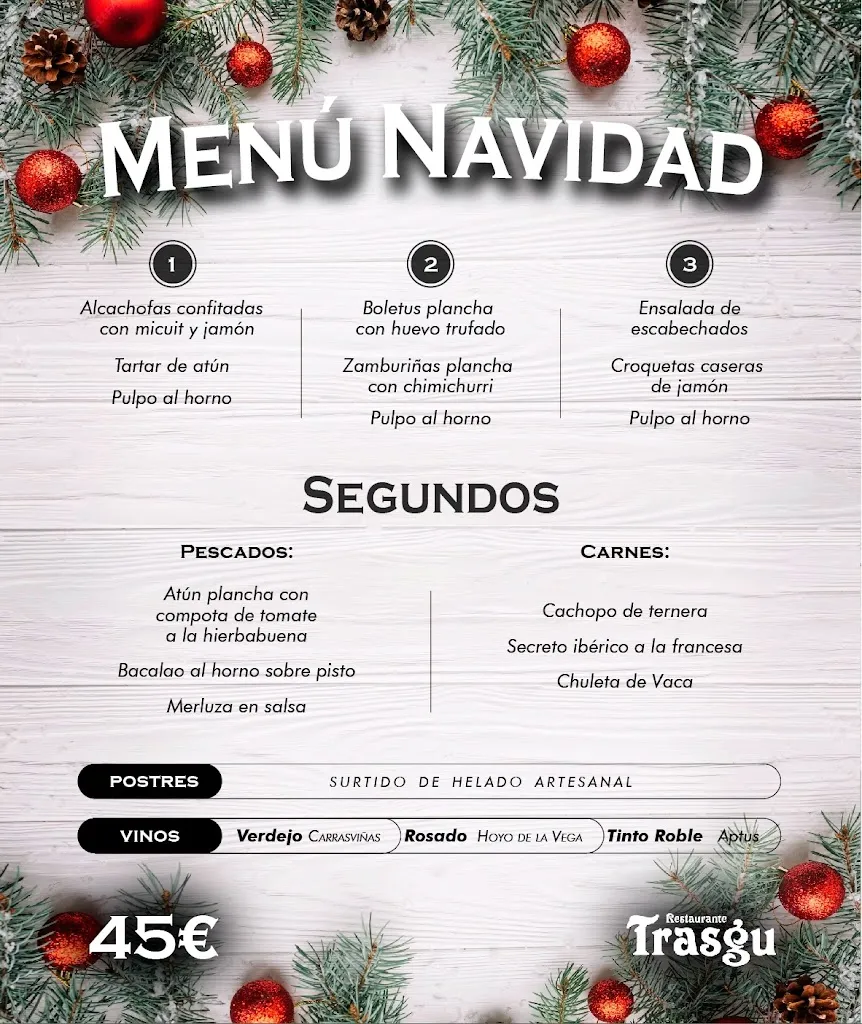 Menu_Restaurante Trasgu - Jornadas Gastronómicas - Menú del día - Menú fin de semana - Pinchos - Comida para llevar -_Aranda de Duero_image_1