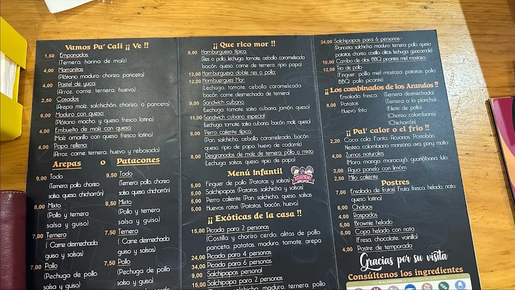 Menu_Arandos, sabor colombiano_Aranda de Duero_immagine_2