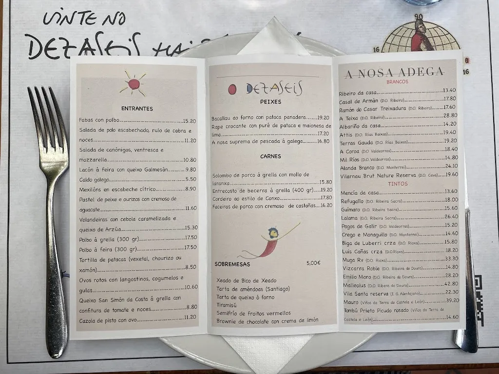 Menu_Casa de Xantar O Dezaseis_Santiago de Compostela_image_1