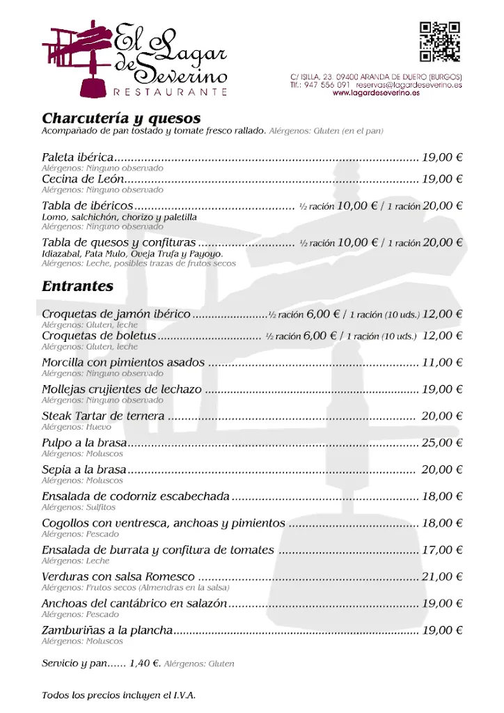 Menu_El Lagar de Severino_Aranda de Duero_image_1