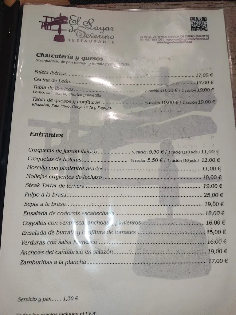Menu_El Lagar de Severino_Aranda de Duero_image_3