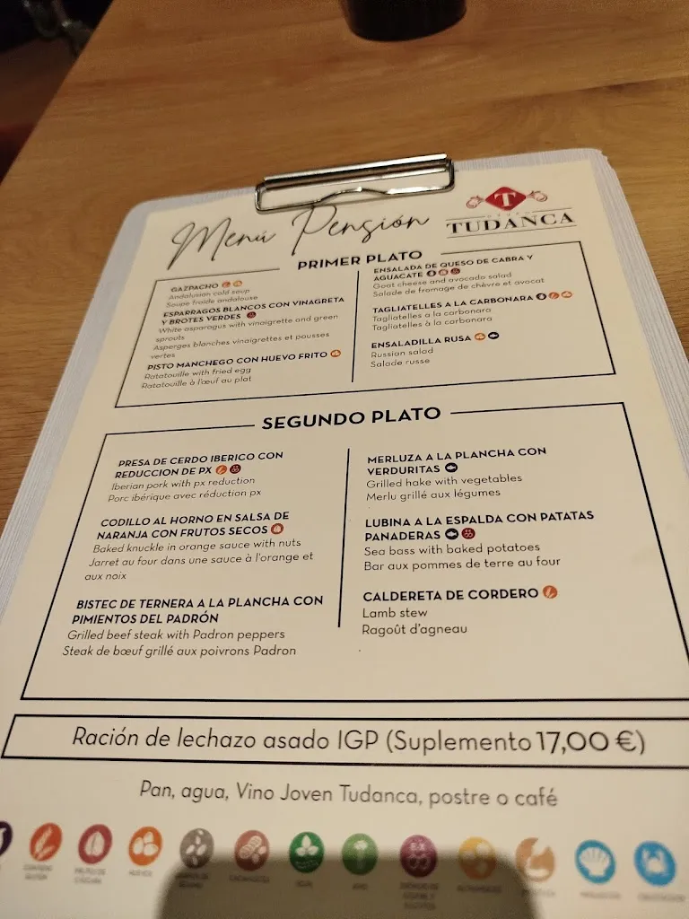 Menu_Restaurante Asador Tudanca Aranda - Complejo Tudanca_Campillo de Aranda_image_1