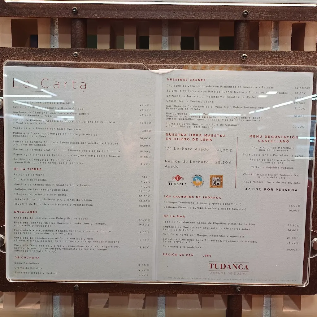 Menu_Restaurante Asador Tudanca Aranda - Complejo Tudanca_Campillo de Aranda_image_2