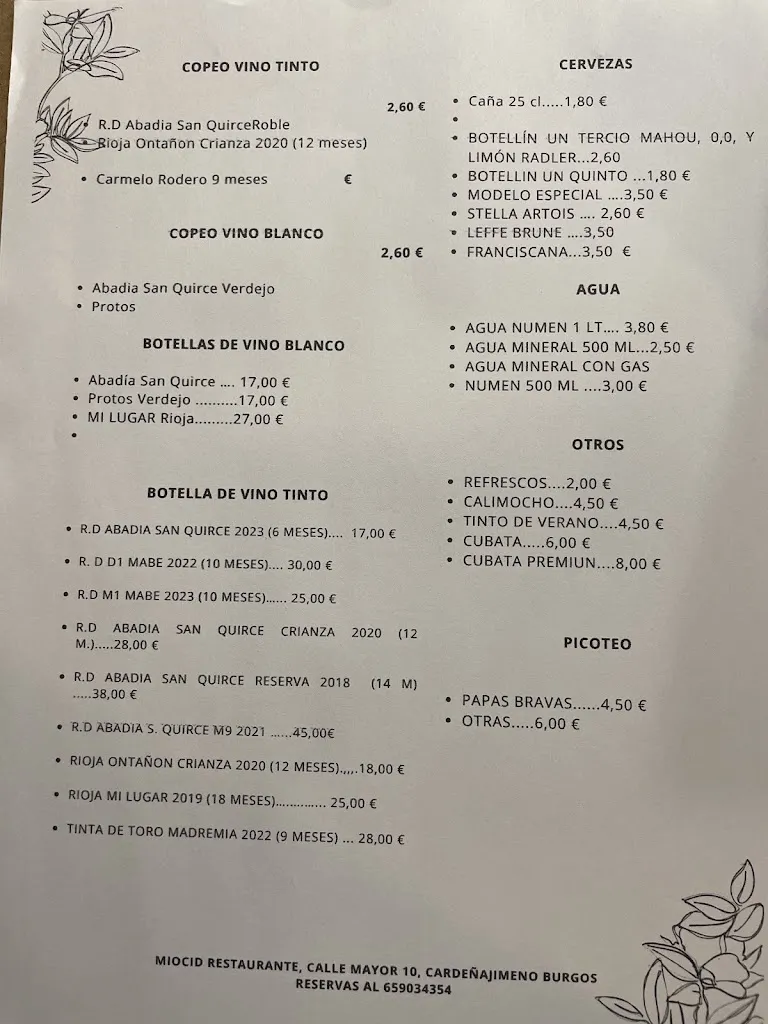 Menu_RESTAURANTE MIOCID FUSIÓN MEDIEVAL HISPANO FRANCOMEXICANA_Cardeñajimeno_image_2