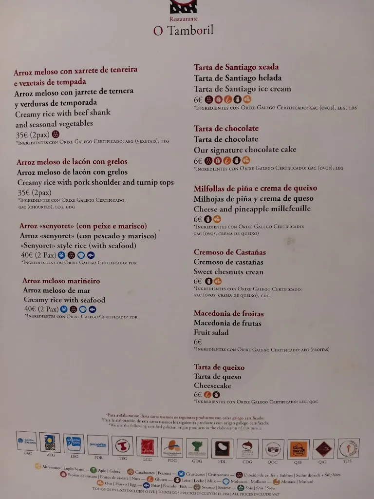 Menu_O Tamboril_Santiago de Compostela_image_4