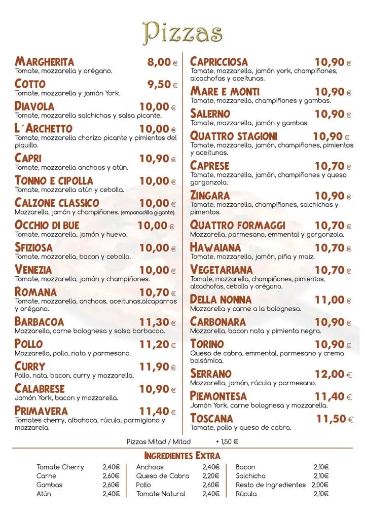 Menu_Pizzería L'Archetto_Cabezón de la Sierra_image_2