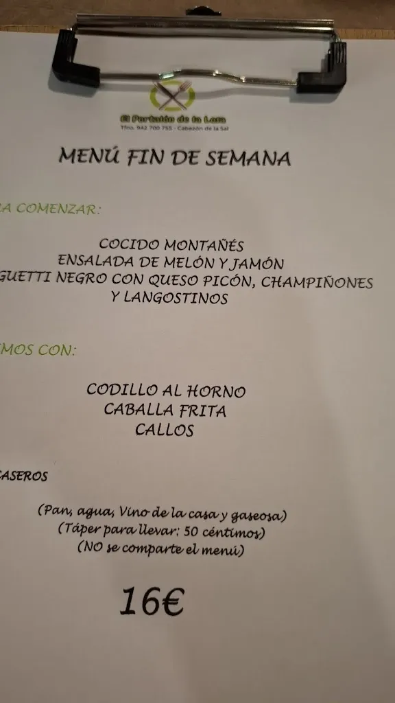 Menu_El Portalón de La Losa_Cabezón de la Sierra_image_1