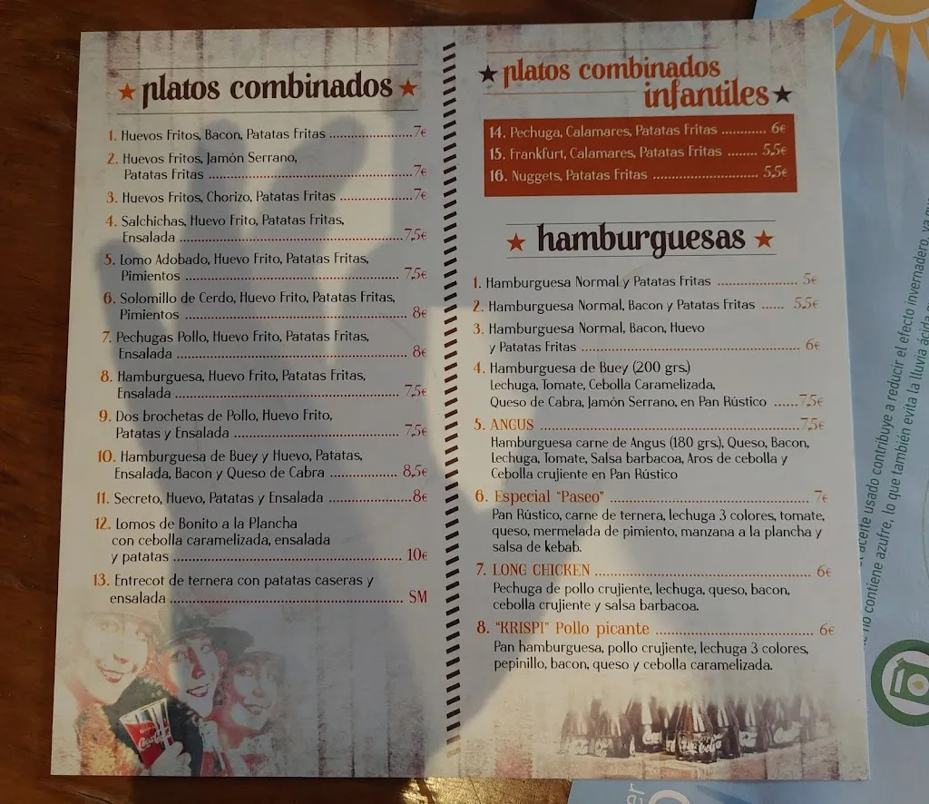 Menu_Bar El Paseo Restaurante_Cabezón de la Sierra_image_2