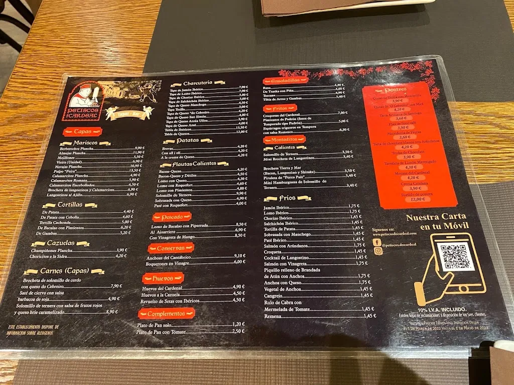 Menu_Tapas Petiscos Do Cardeal_Santiago de Compostela_image_4