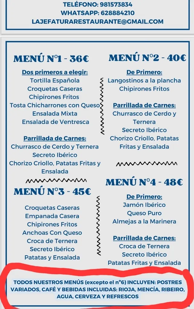 Menu_La Jefatura_Santiago de Compostela_image_1