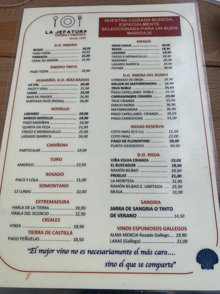 Menu_La Jefatura_Santiago de Compostela_image_4