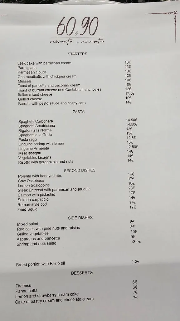 Menu_60&90 - Sessanta e Novanta_Santiago de Compostela_image_3
