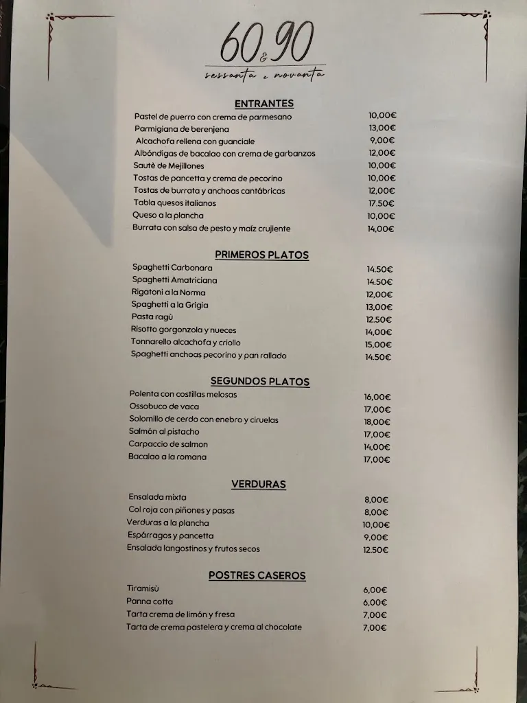 Menu_60&90 - Sessanta e Novanta_Santiago de Compostela_image_4