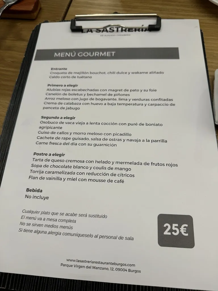 Menu_Restaurante La Sastrería_Jaramillo Quemado_immagine_4