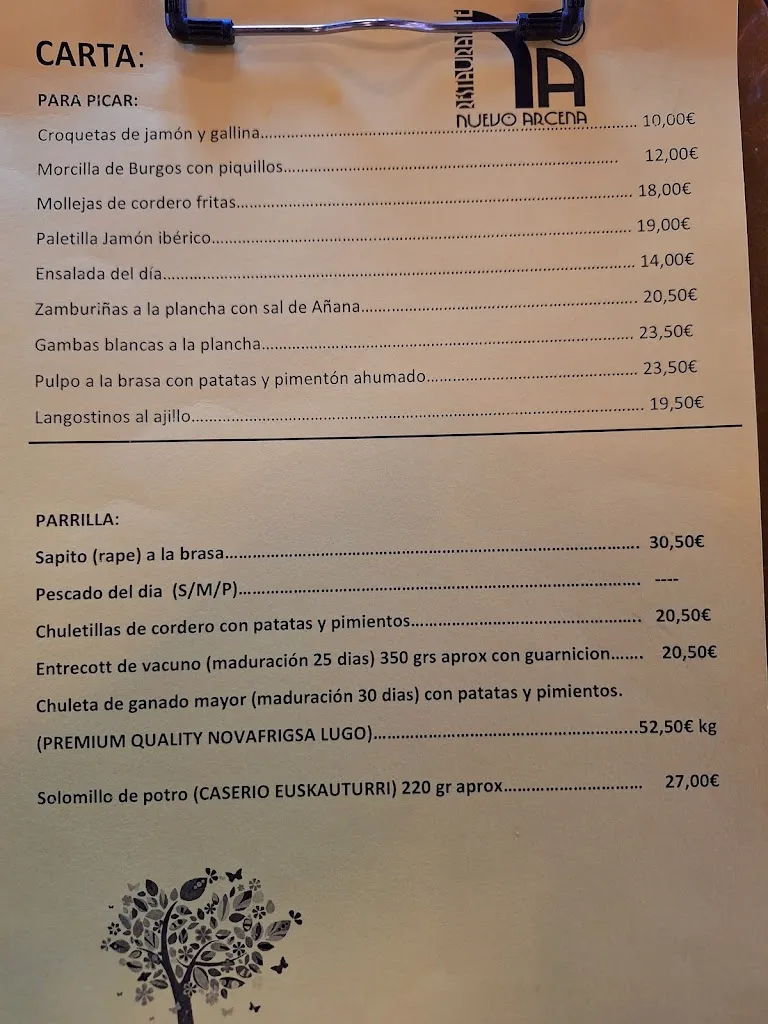 Menü_Restaurante Nuevo Arcena_Jurisdicción de San Zadornil_Bild_1