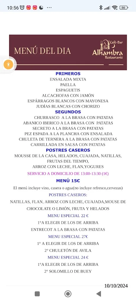 Menu_Restaurante Alhambra_Madrigal del Monte_image_1