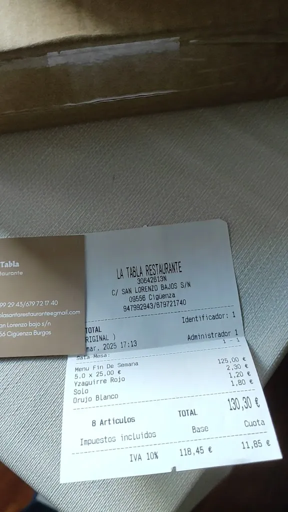 Oliver De La Fuente Ferreras_Restaurante La Tabla_Merindad de Valdeporres_review