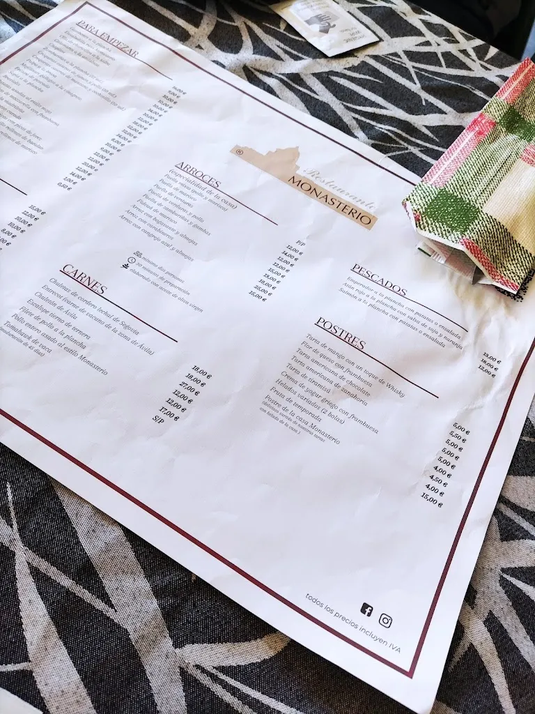 Menu_Restaurante Monasterio_Monasterio de la Sierra_image_3
