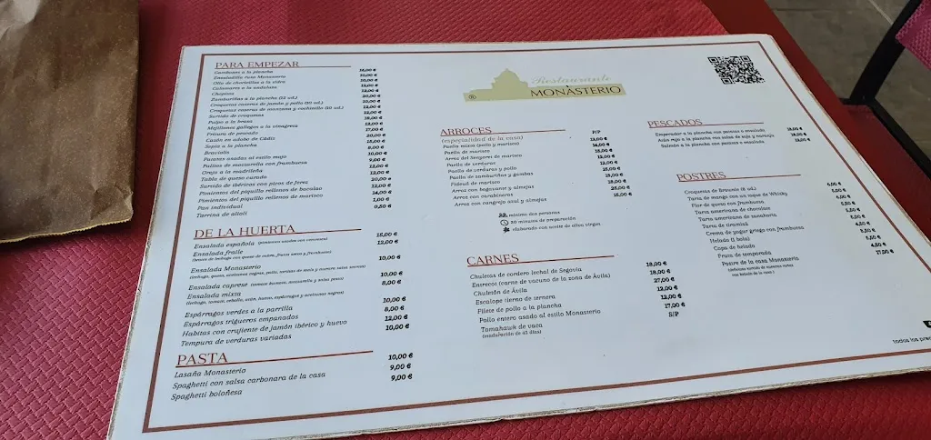 Menu_Restaurante Monasterio_Monasterio de la Sierra_image_4