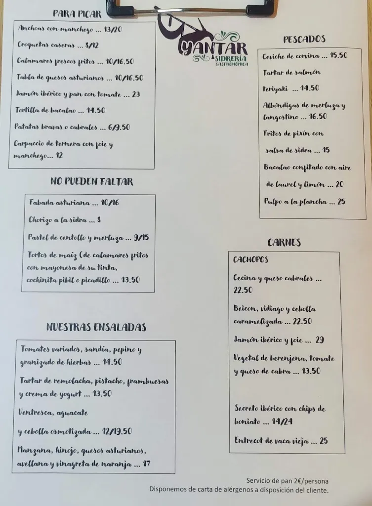 Menu_Yantar Sidrería Gastronómica_Sobrado_immagine_2