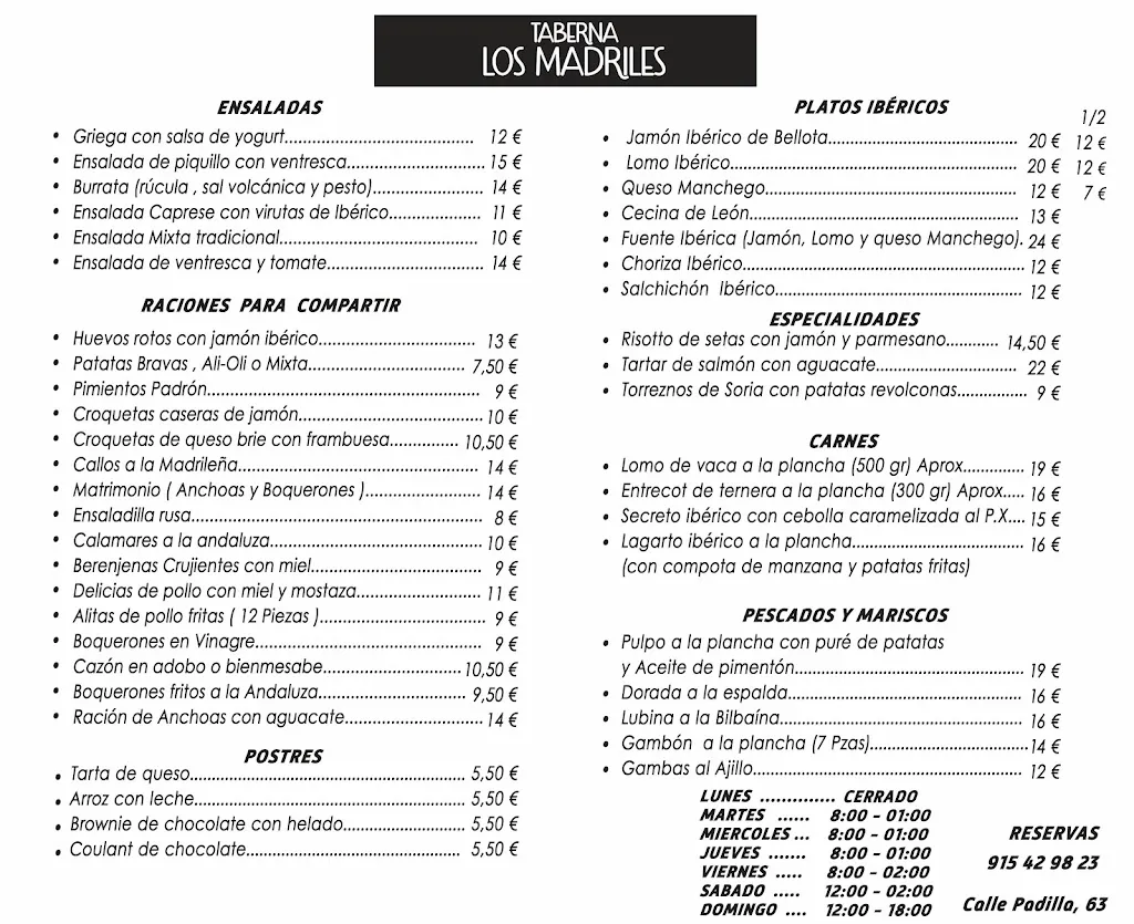Menu_Bar restaurante Taberna Los Madriles_Padilla de Arriba_image_1