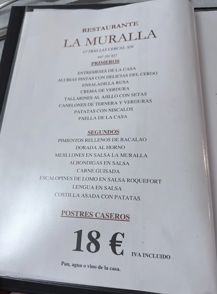 Menu_La Muralla_Medina de Pomar_image_1