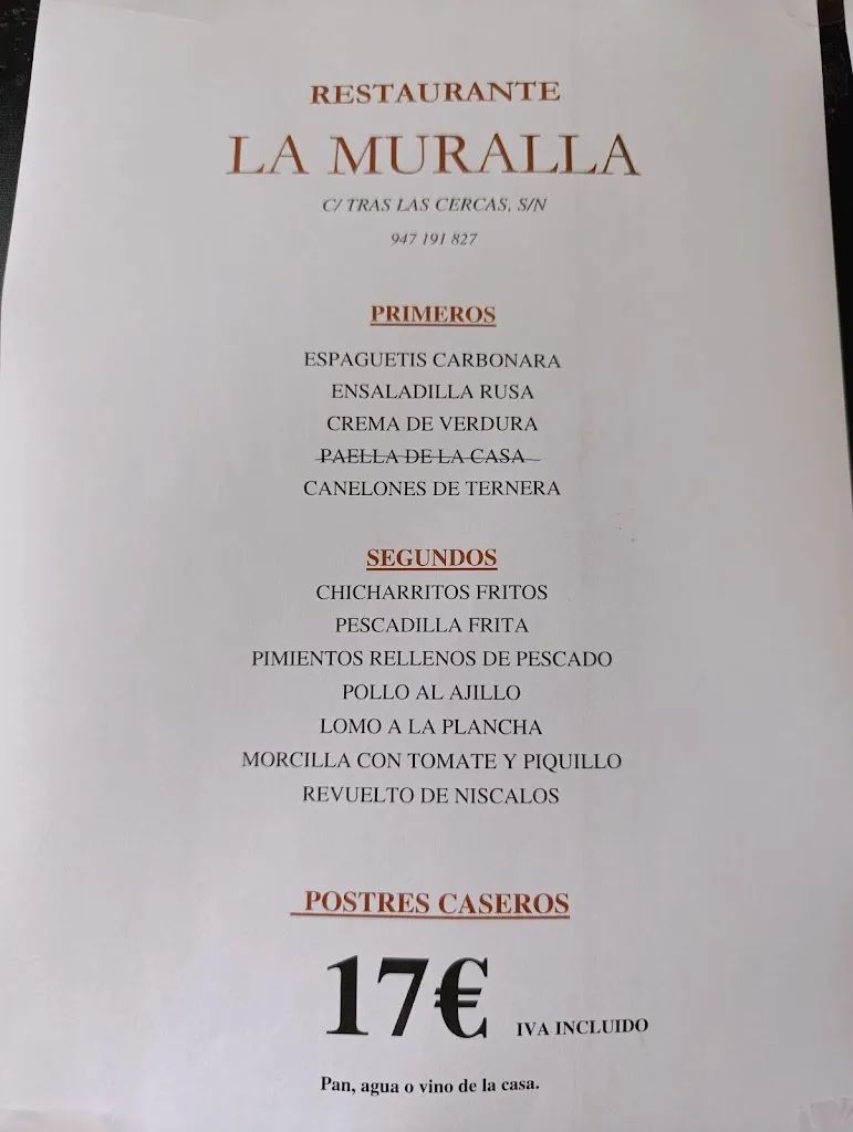 Menu_La Muralla_Medina de Pomar_image_2