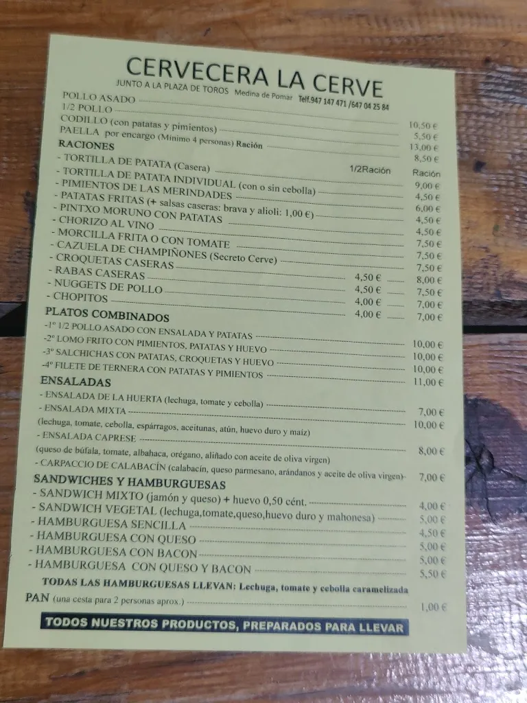 Menu_Cervecería la Cerve_Medina de Pomar_image_1