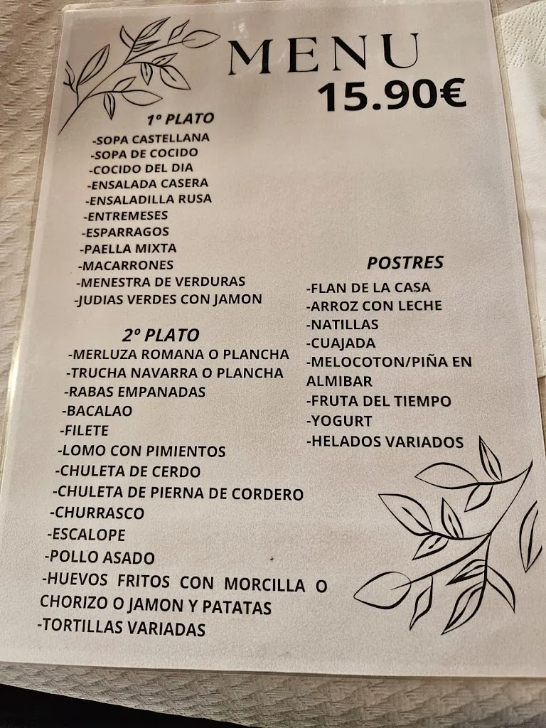 Menü_Restaurante Pancorbo_Pancorbo_Bild_1