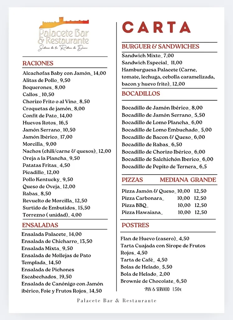 Menu_Palacete bar y restaurante_Peñaranda de Duero_immagine_1