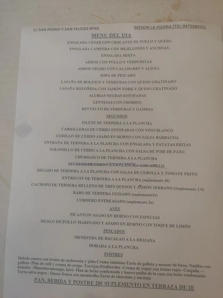 Menü_Mesón La Piedra_Presencio_Bild_3