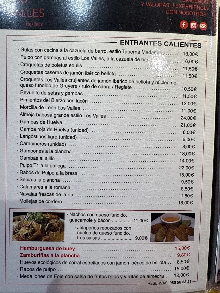Menü_Restaurante Los Valles_Quintanillas Las_Bild_1