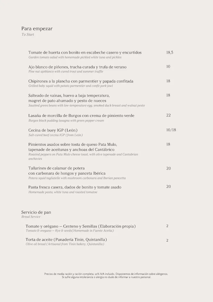 Menu_Fuente Aceña Hotel Boutique & Restaurante_Quintanillas Las_image_1