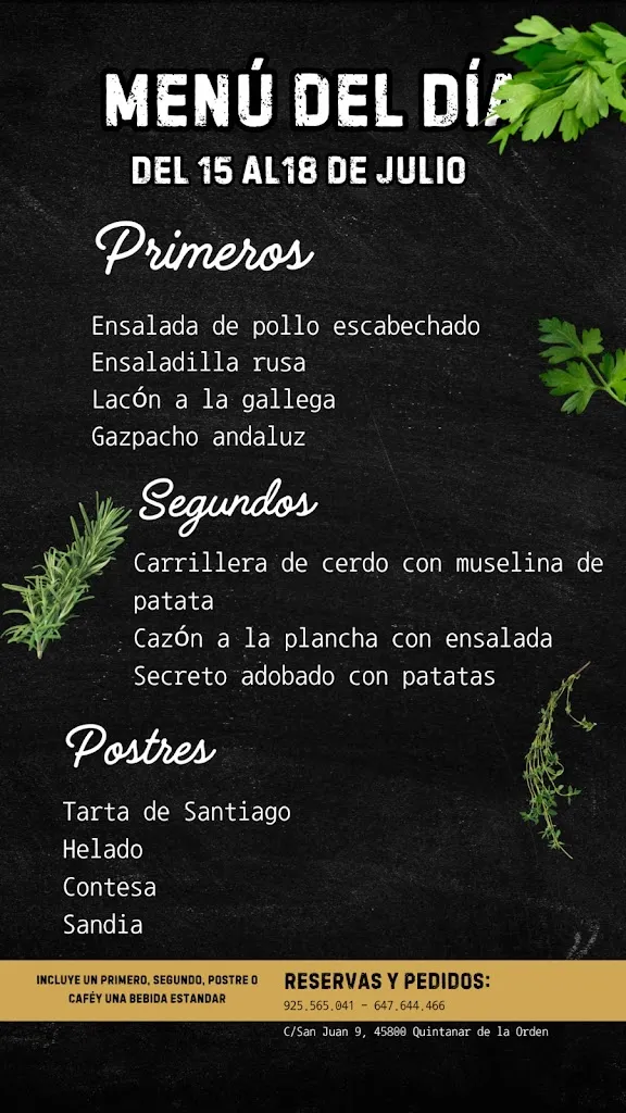 Menu_Restaurante El Almirez._Quintanar de la Sierra_image_1