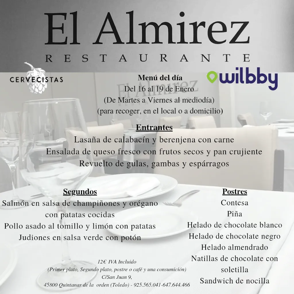 Menu_Restaurante El Almirez._Quintanar de la Sierra_image_2