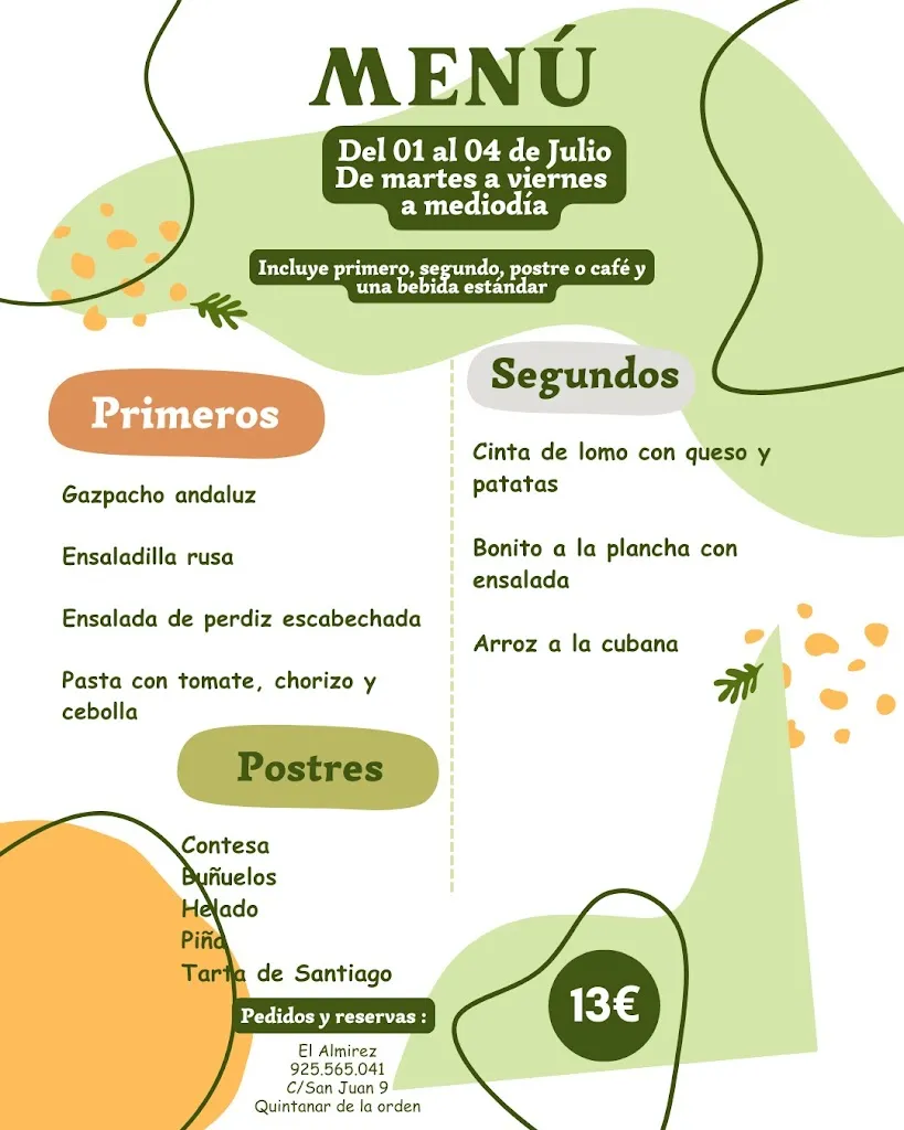 Menu_Restaurante El Almirez._Quintanar de la Sierra_image_3
