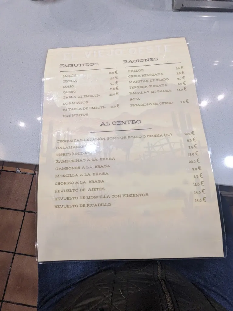Menu_Bar-Restaurante El Viejo Oeste_Salas de los Infantes_image_2